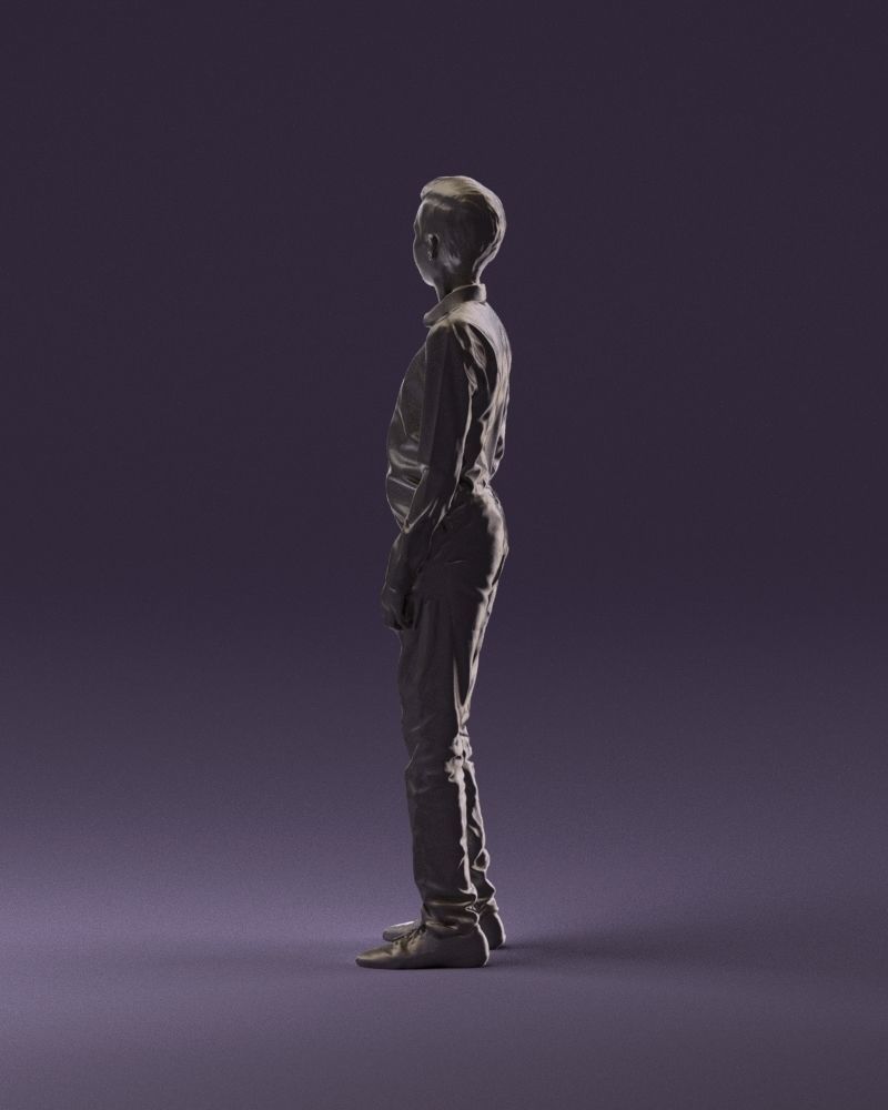 Teen boy in white tshirt tell greenish shoes 0932 3D Print Ready 3D print model_7