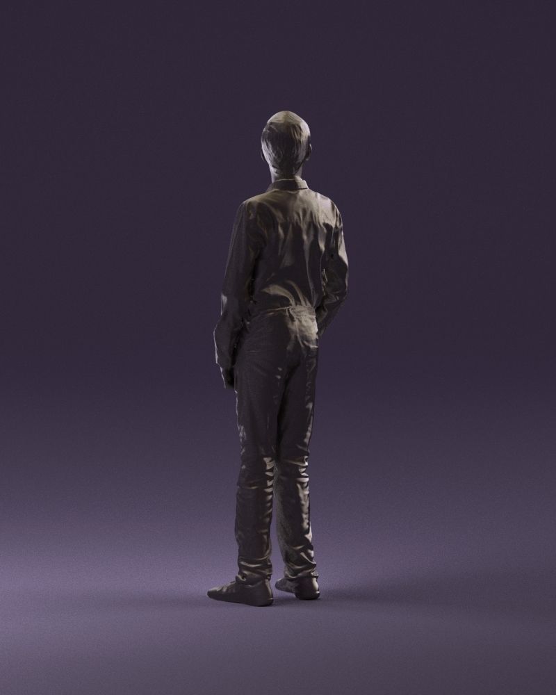 Teen boy in white tshirt tell greenish shoes 0932 3D Print Ready 3D print model_6