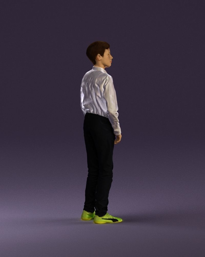Teen boy in white tshirt tell greenish shoes 0932 3D Print Ready 3D print model_16