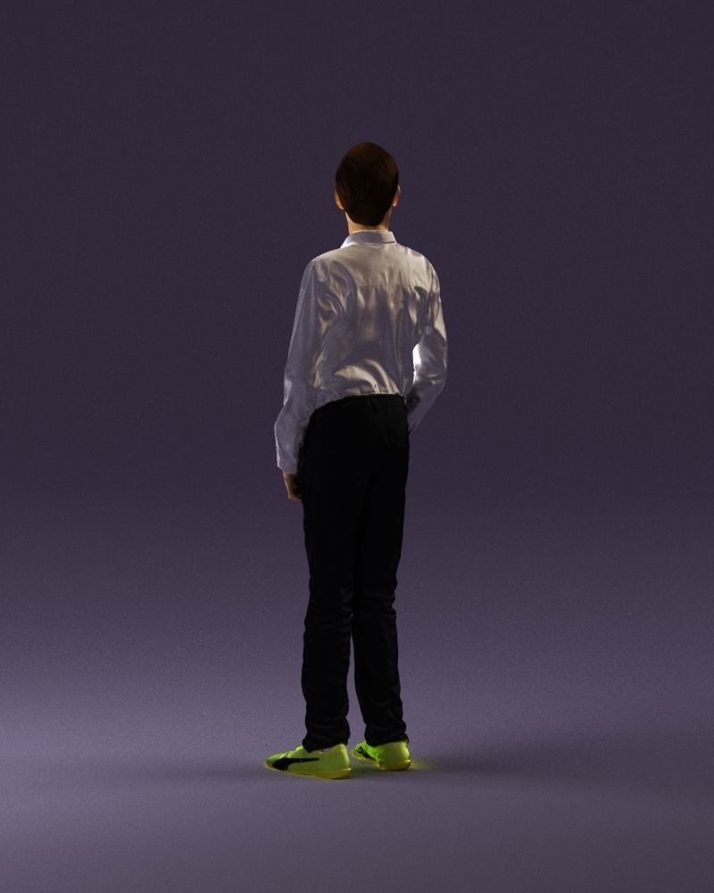 Teen boy in white tshirt tell greenish shoes 0932 3D Print Ready 3D print model_18