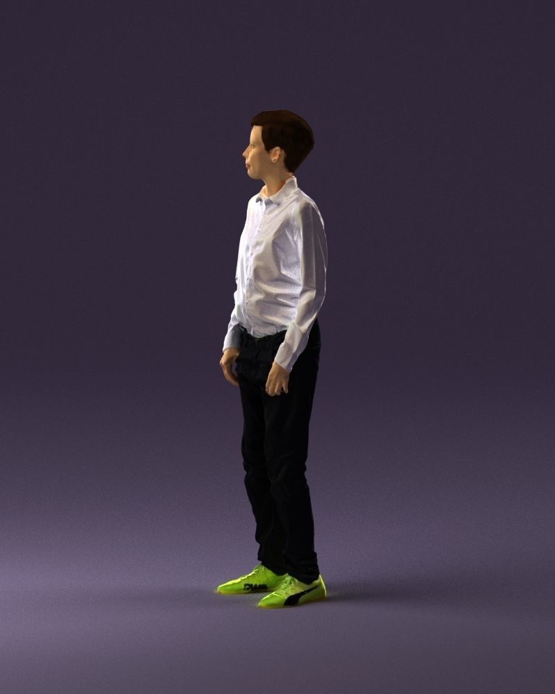 Teen boy in white tshirt tell greenish shoes 0932 3D Print Ready 3D print model_20