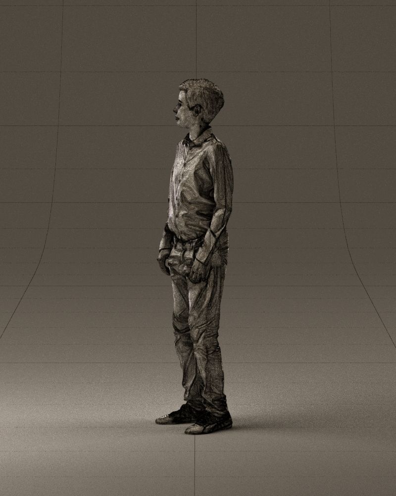 Teen boy in white tshirt tell greenish shoes 0932 3D Print Ready 3D print model_32