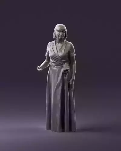 Woman in blue long dress 0921 3D Print Ready 3D print model