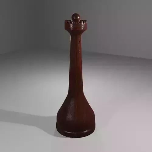 Queen wooden chess piece
