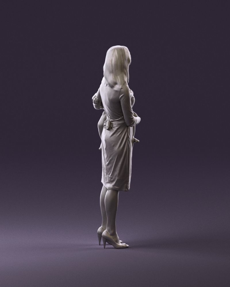 Woman with childon in hands 0919 3D model_17