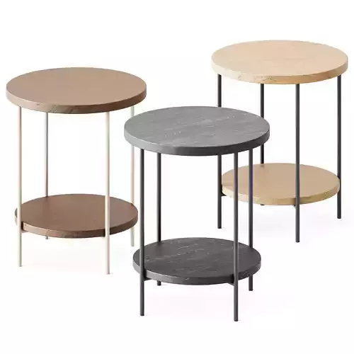 Wood and Metal Round End Table by Room Essentials