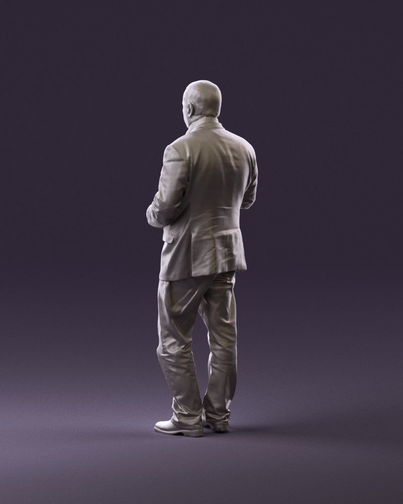 Man in brown suit jacket botlle in hands 0939 3D Print Ready 3D print model_7