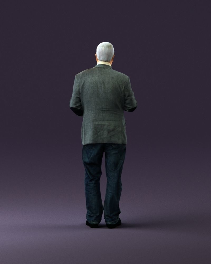 Man in brown suit jacket botlle in hands 0939 3D Print Ready 3D print model_18