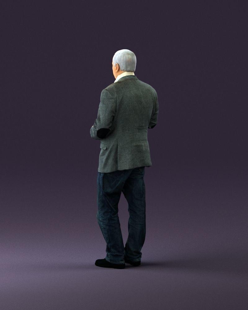 Man in brown suit jacket botlle in hands 0939 3D Print Ready 3D print model_19