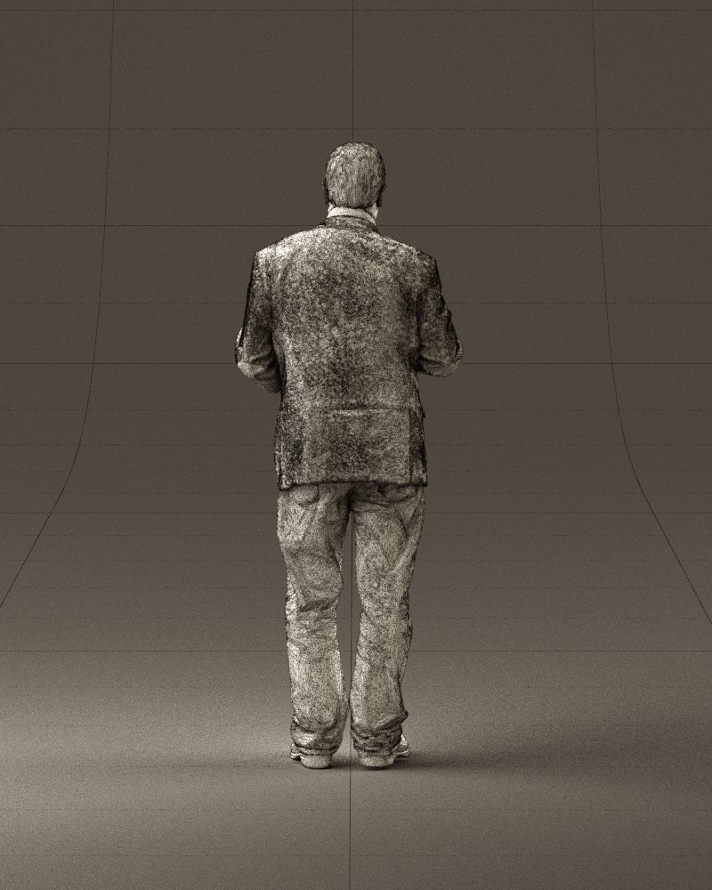 Man in brown suit jacket botlle in hands 0939 3D Print Ready 3D print model_30