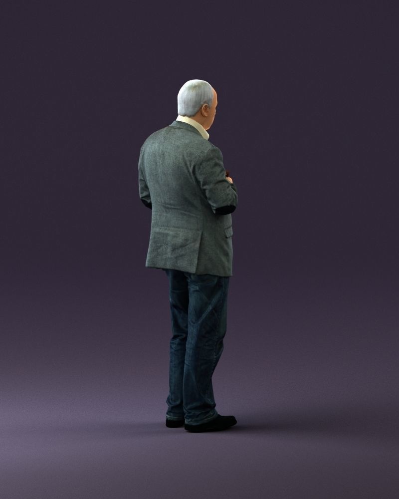 Man in brown suit jacket botlle in hands 0939 3D Print Ready 3D print model_17