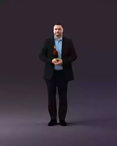 Man in dark suit with alcohol 0947