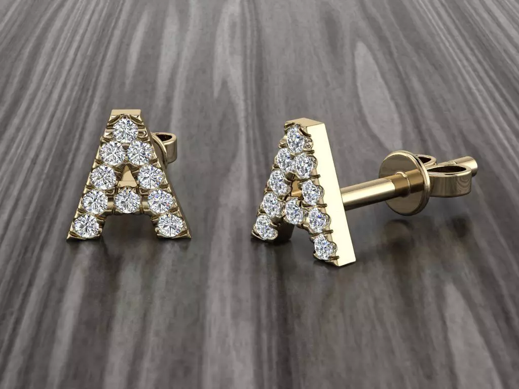 Jewelry Alphabet Earring A 3D print model