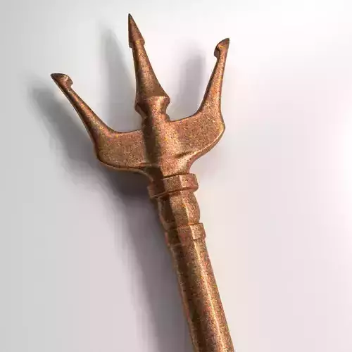 Trident metal spear 3D model