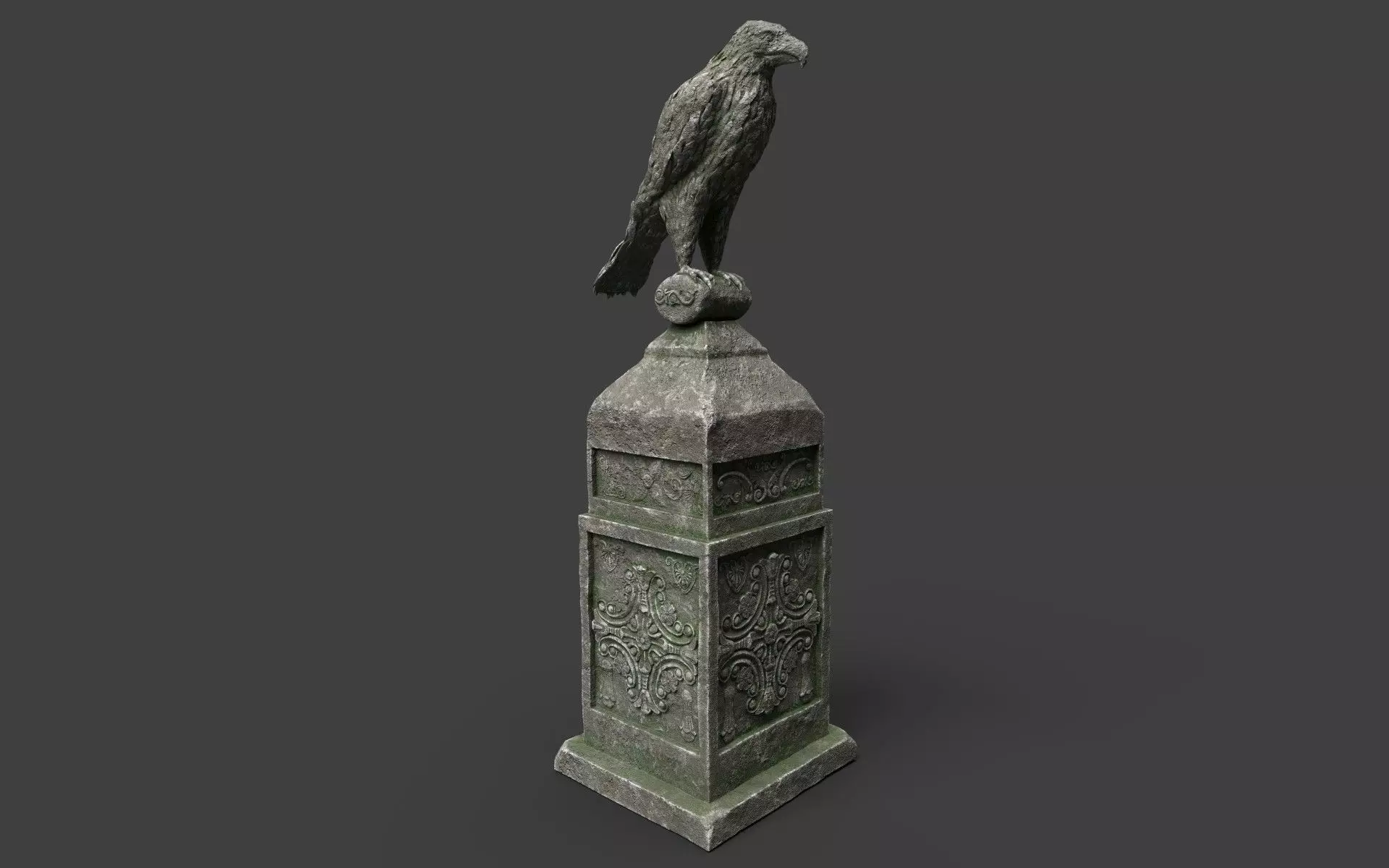 Eagle Statue 2 Low-poly 3D model_0