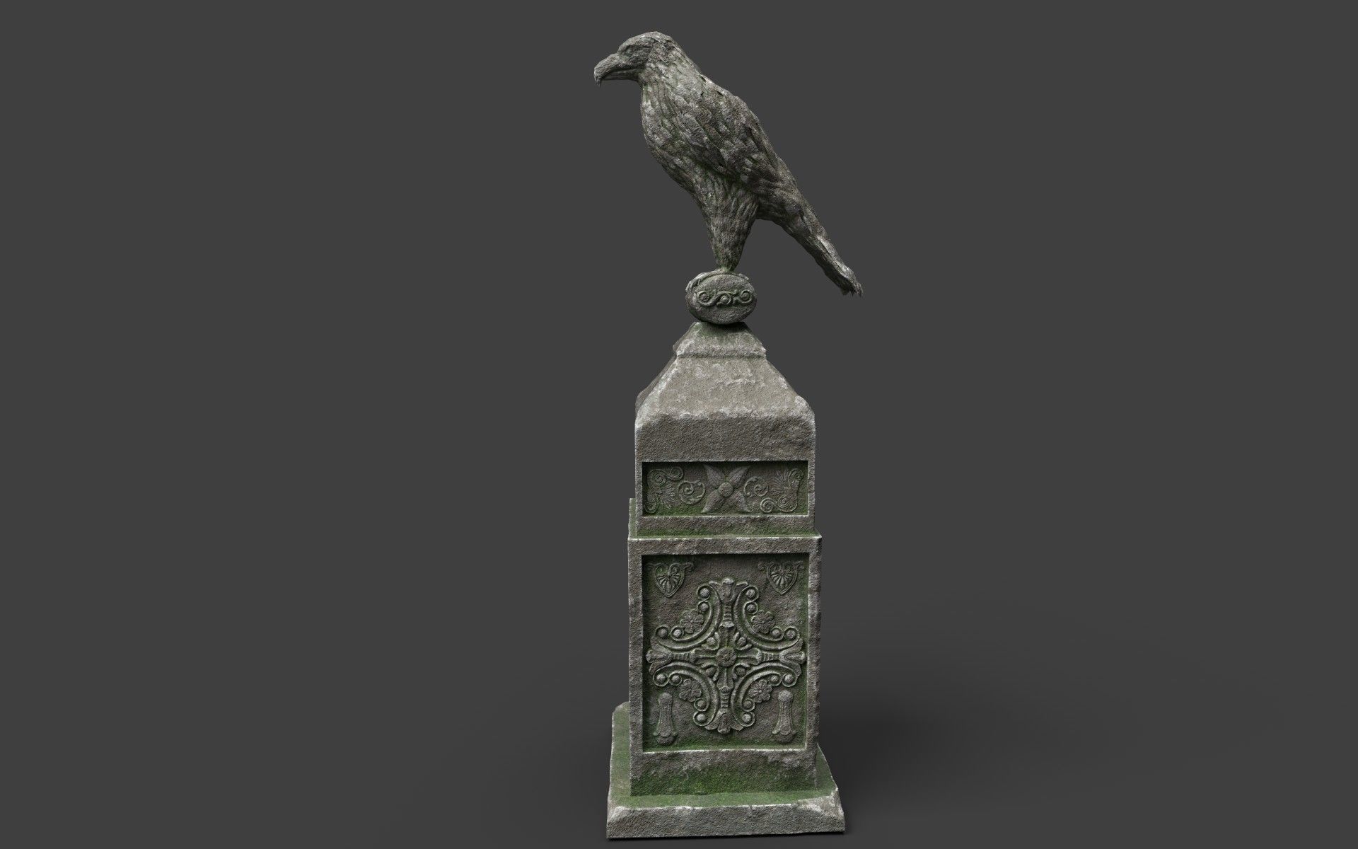 Eagle Statue 2 Low-poly 3D model_2