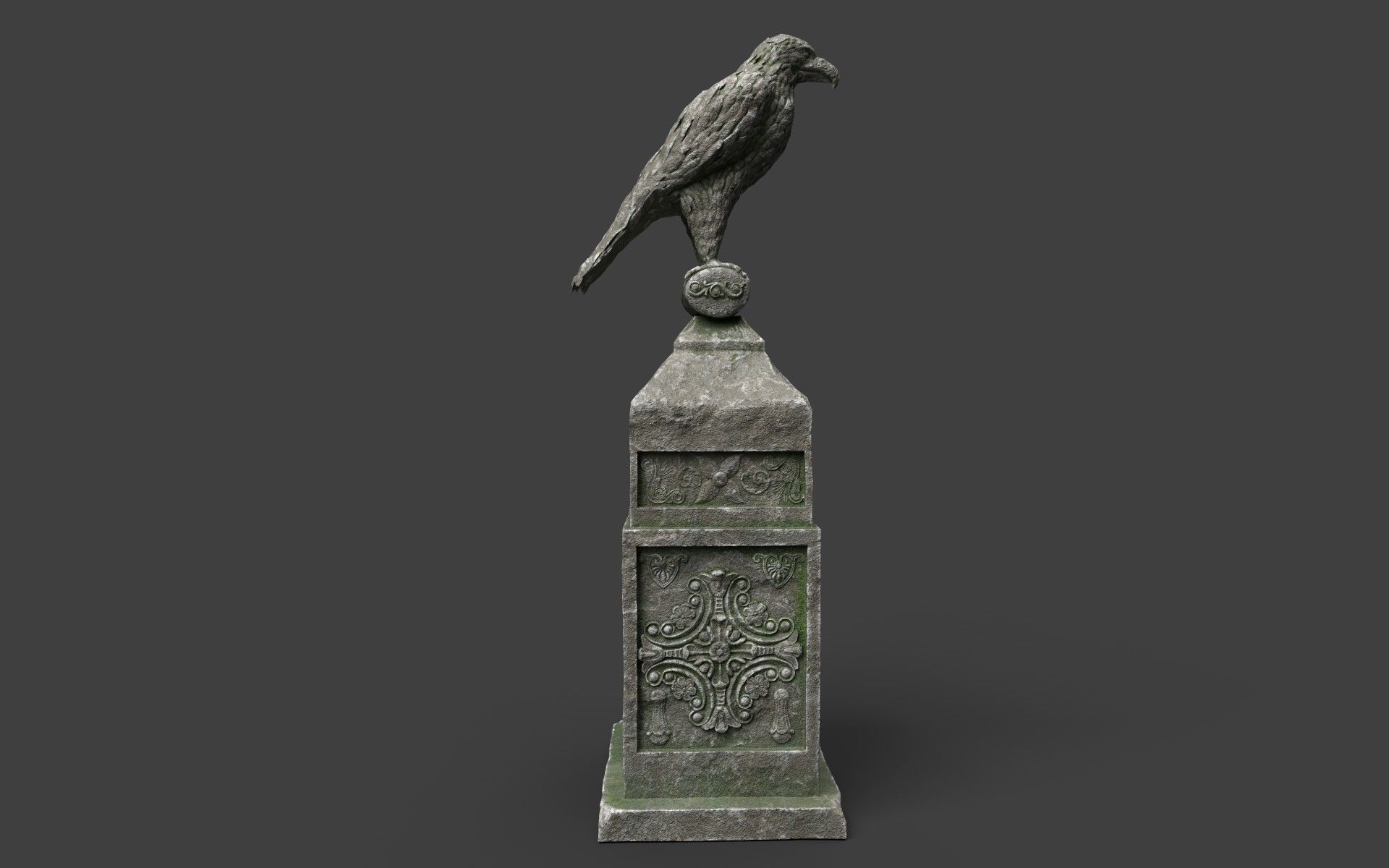 Eagle Statue 2 Low-poly 3D model_5