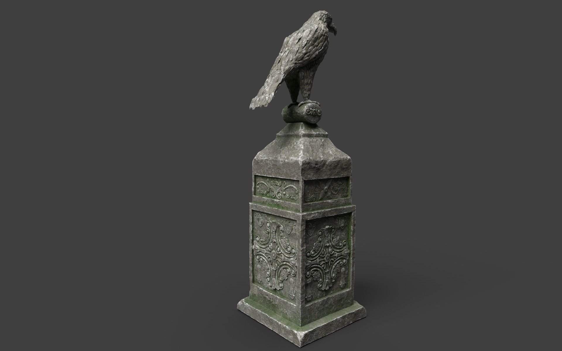 Eagle Statue 2 Low-poly 3D model_4