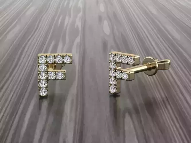 Jewelry Alphabet Earring F