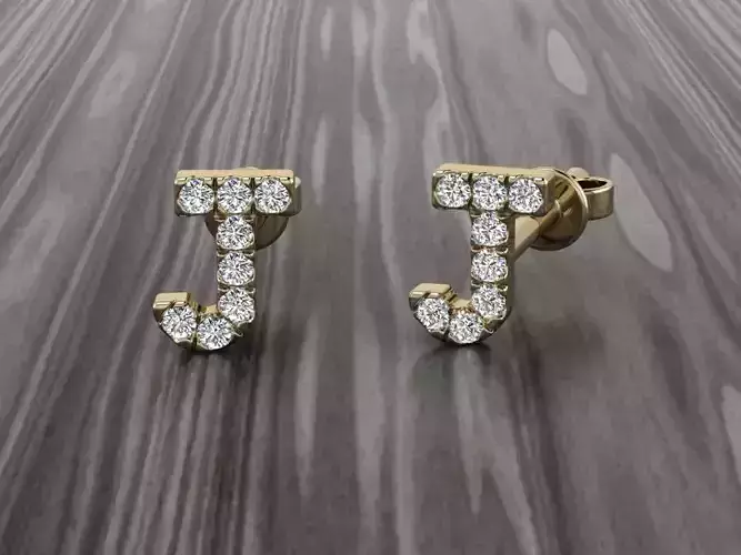 Jewelry Alphabet Earring J