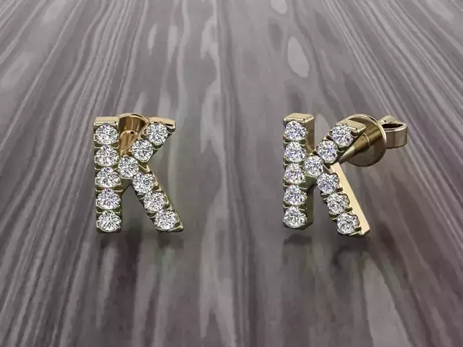 Jewelry Alphabet Earring K 3D print model