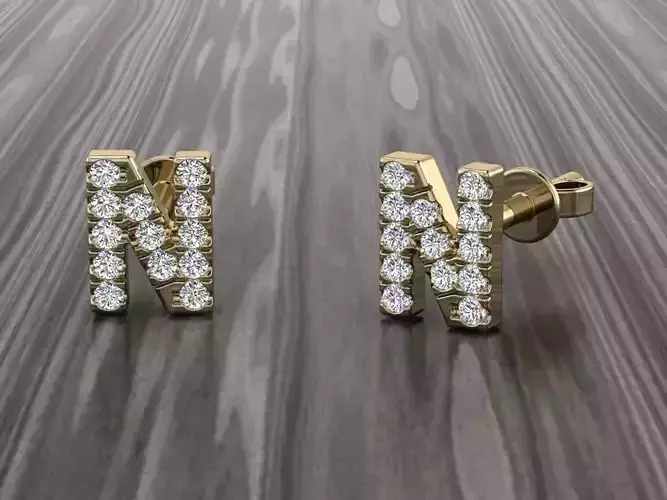 Jewelry Alphabet Earring N