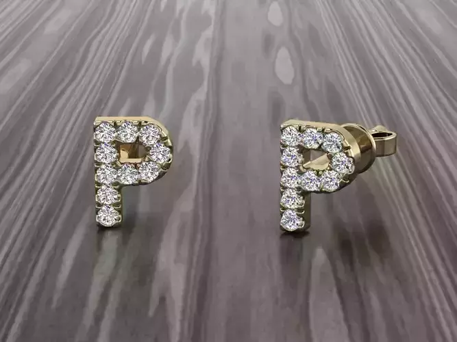 Jewelry Alphabet Earring P