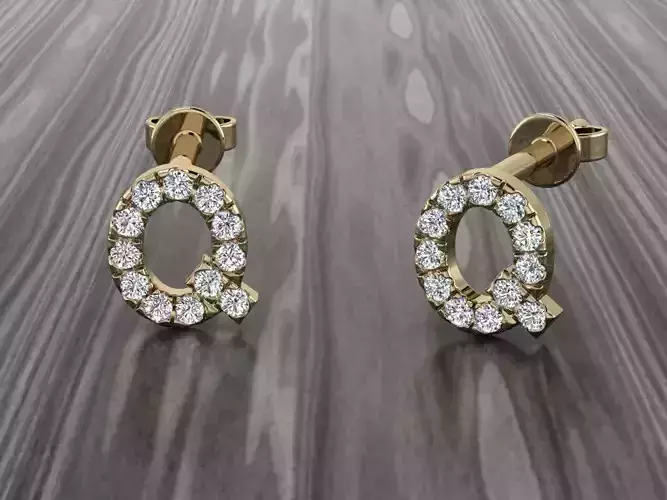 Jewelry Alphabet Earring Q