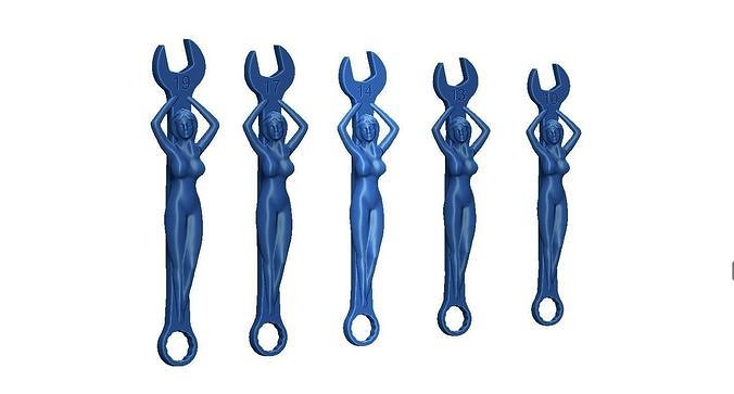 Wrench girl 3d print souvenir 3D print model