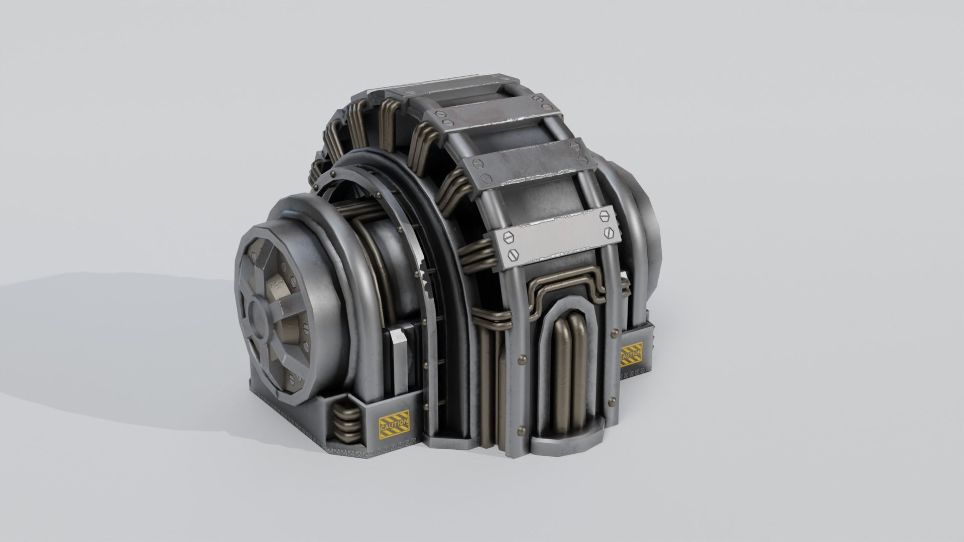 Industrial Generator Low-poly 3D model_7