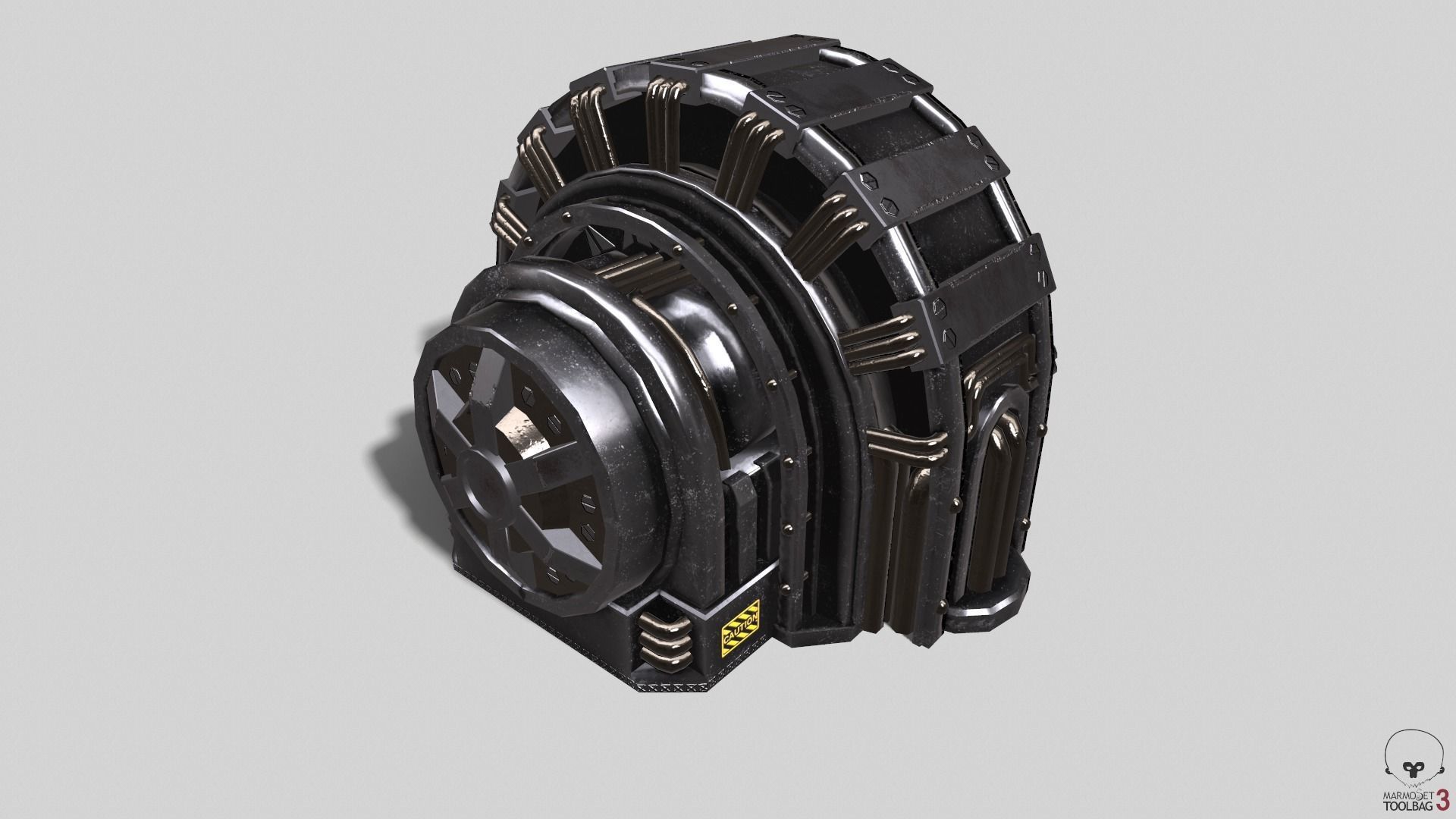 Industrial Generator Low-poly 3D model_25