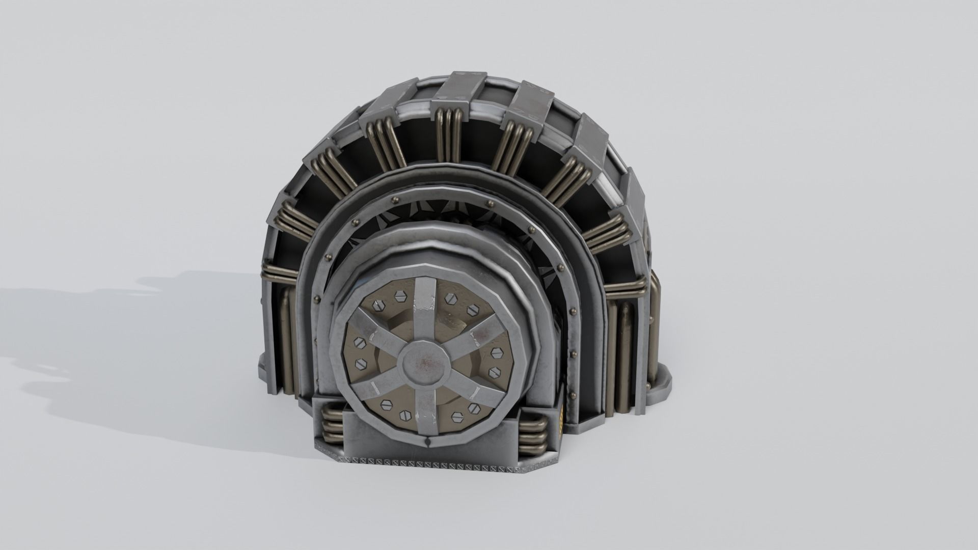 Industrial Generator Low-poly 3D model_9