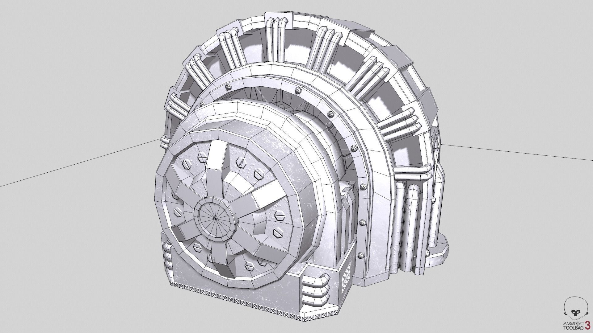 Industrial Generator Low-poly 3D model_31