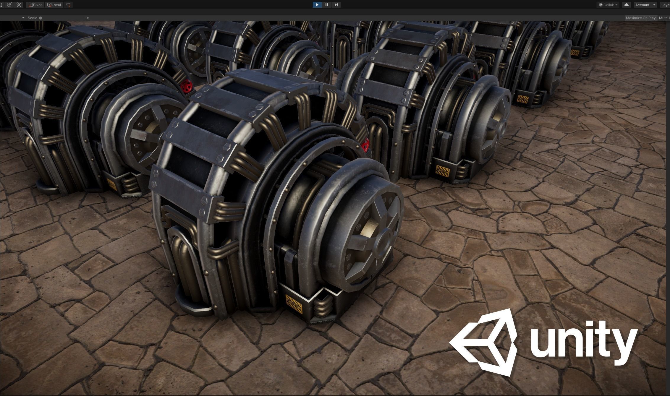 Industrial Generator Low-poly 3D model_5