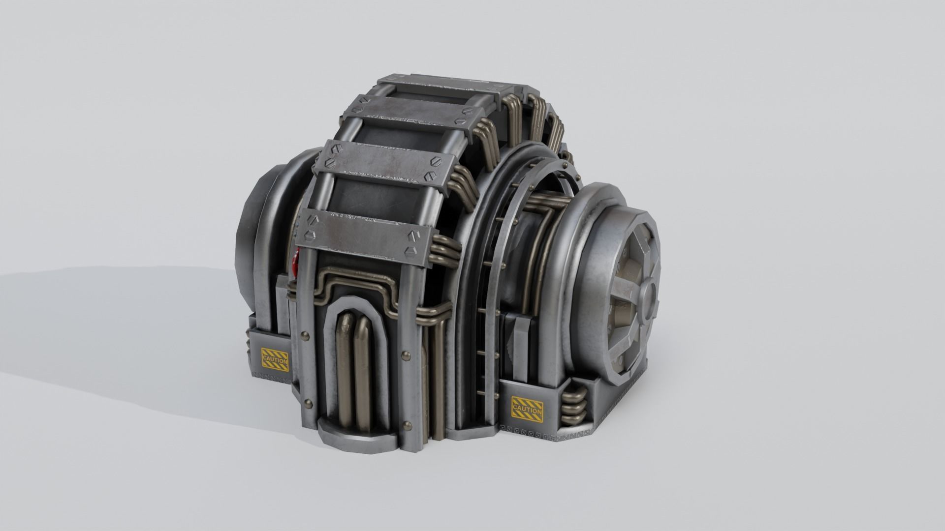 Industrial Generator Low-poly 3D model_12
