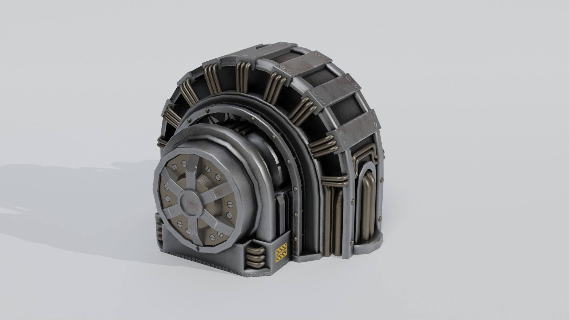 Industrial Generator Low-poly 3D model_8