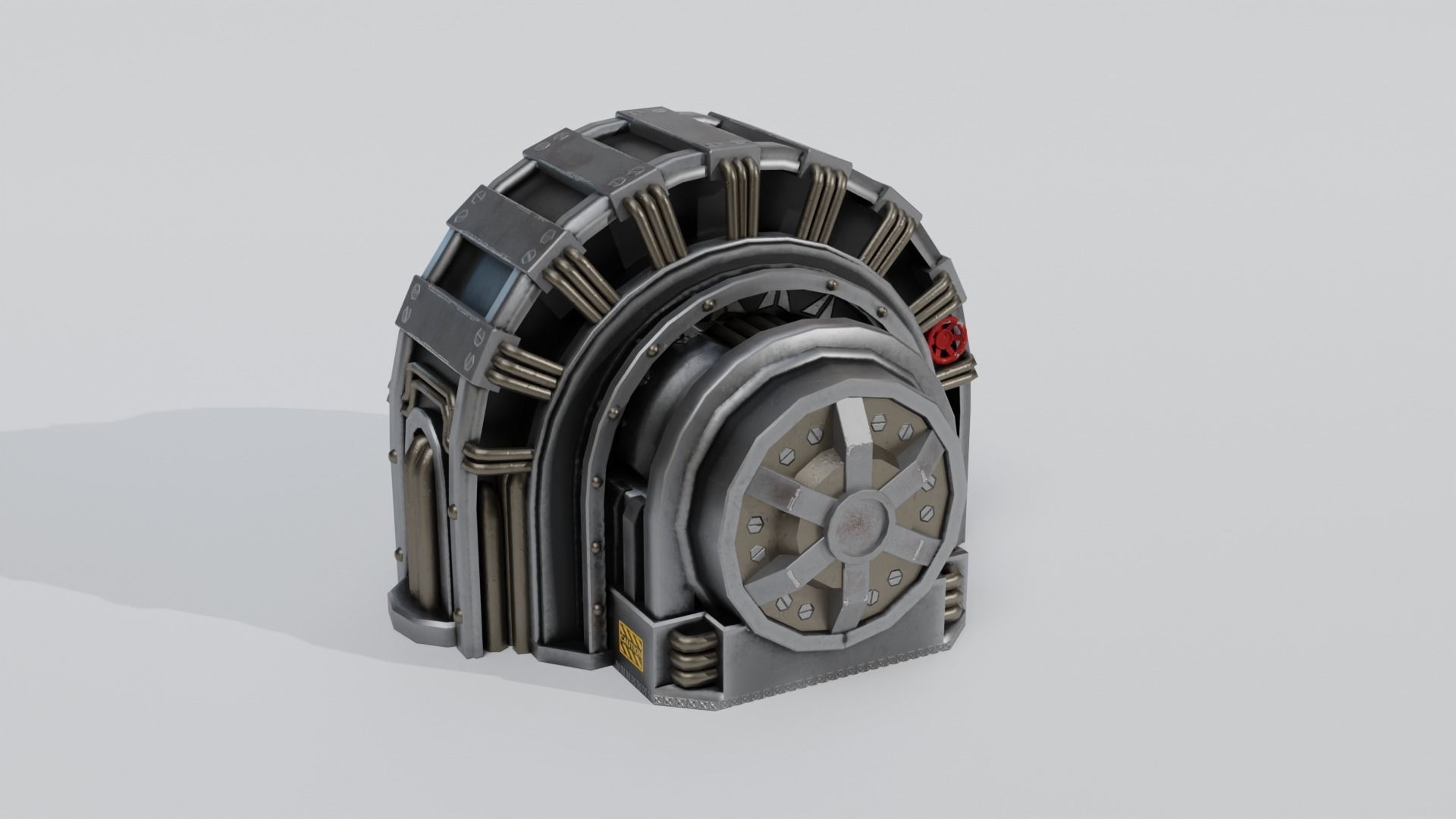 Industrial Generator Low-poly 3D model_18
