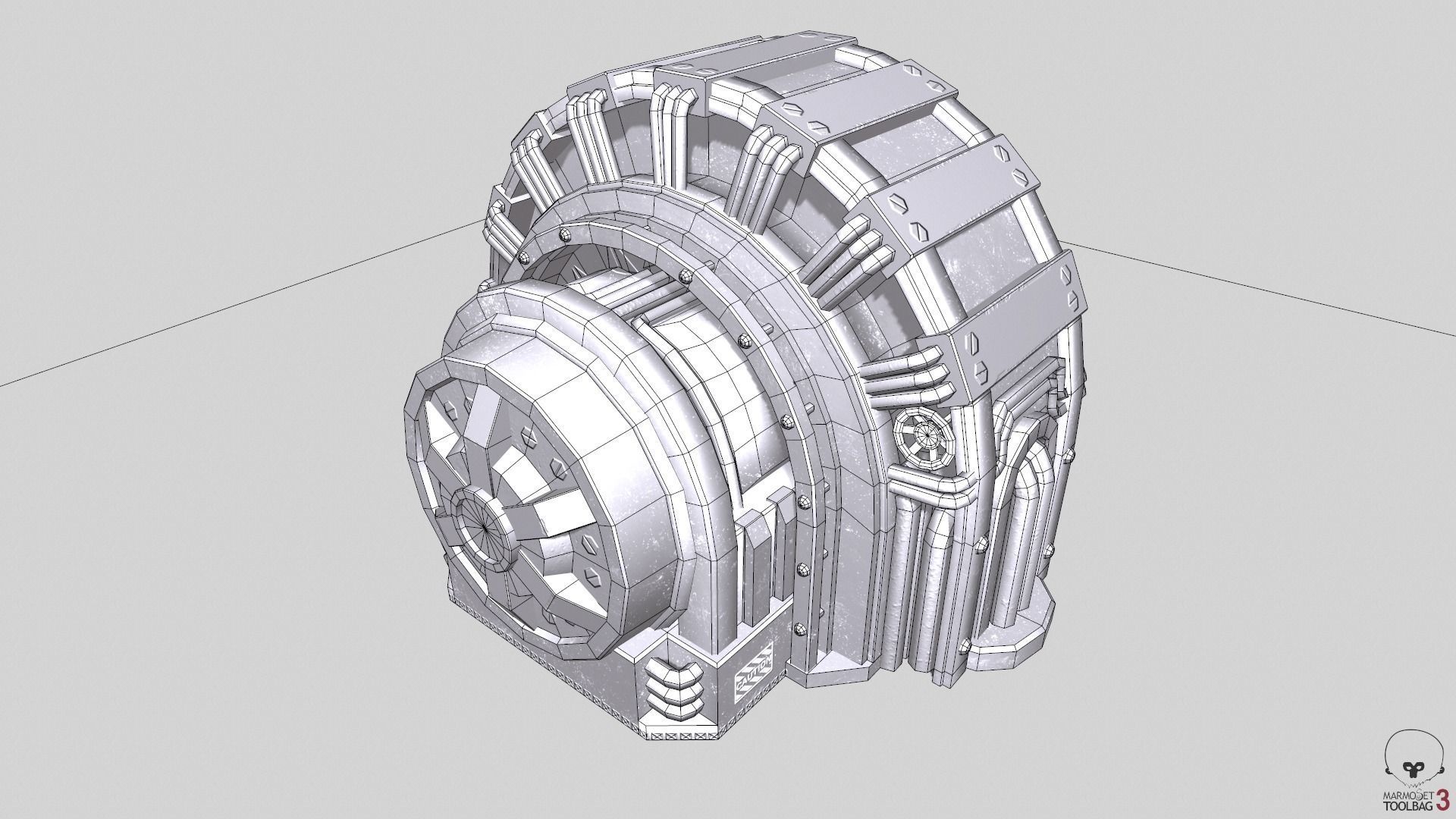 Industrial Generator Low-poly 3D model_35