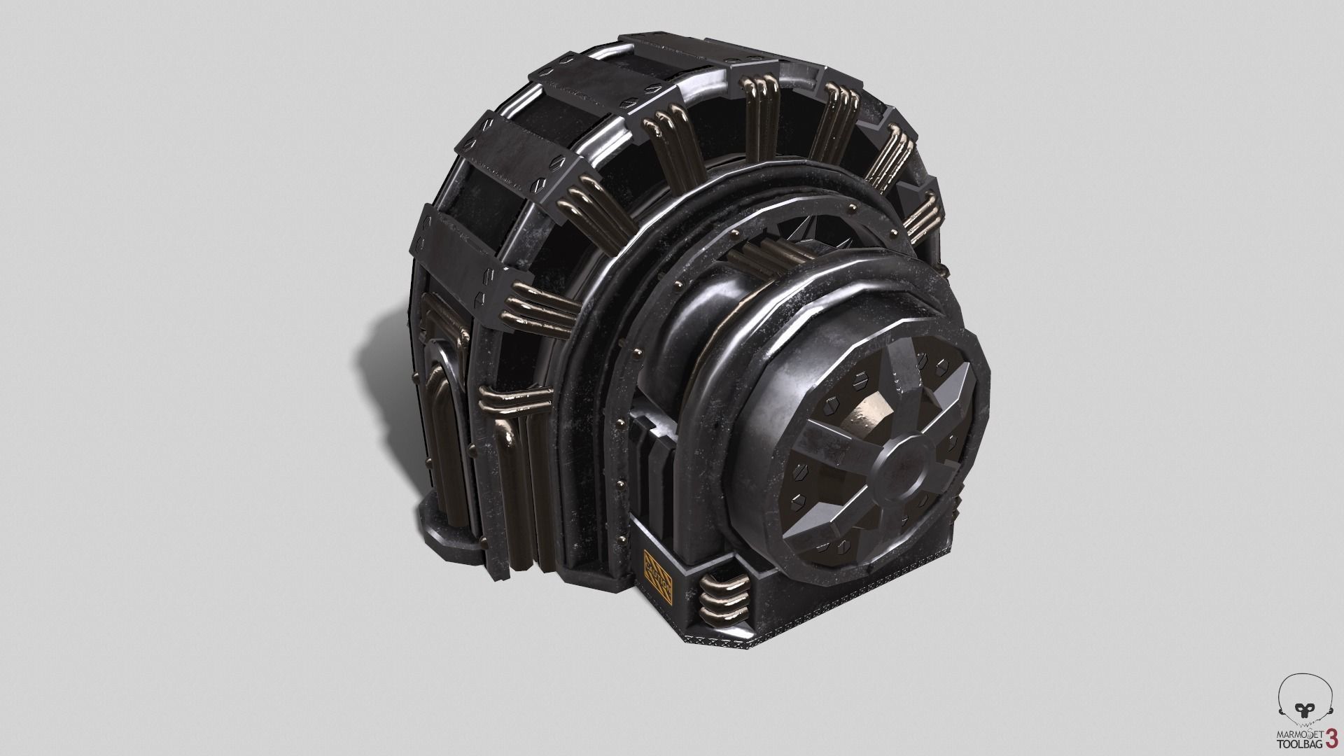 Industrial Generator Low-poly 3D model_28