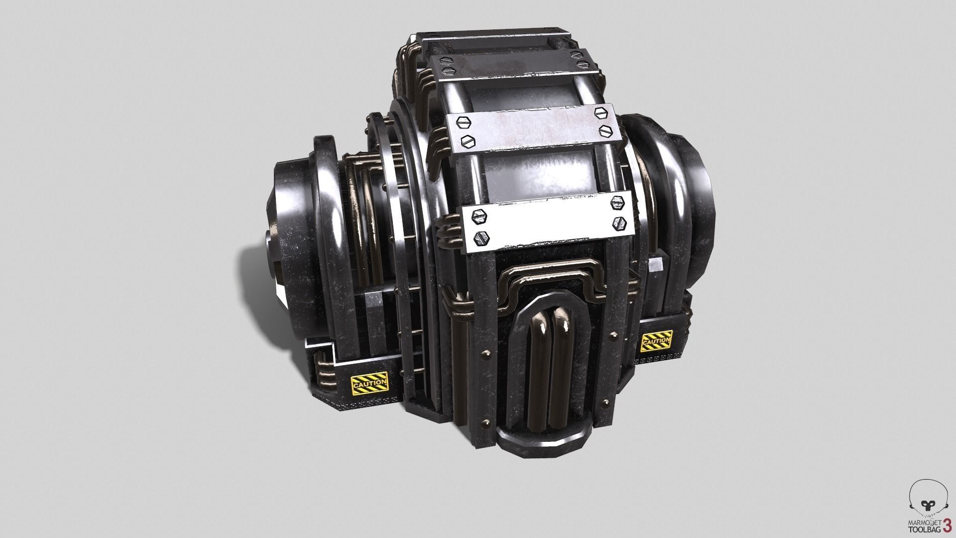 Industrial Generator Low-poly 3D model_27