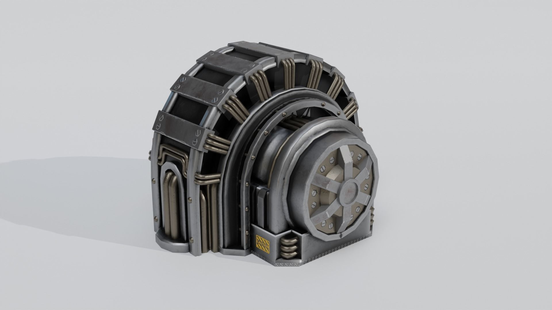 Industrial Generator Low-poly 3D model_11