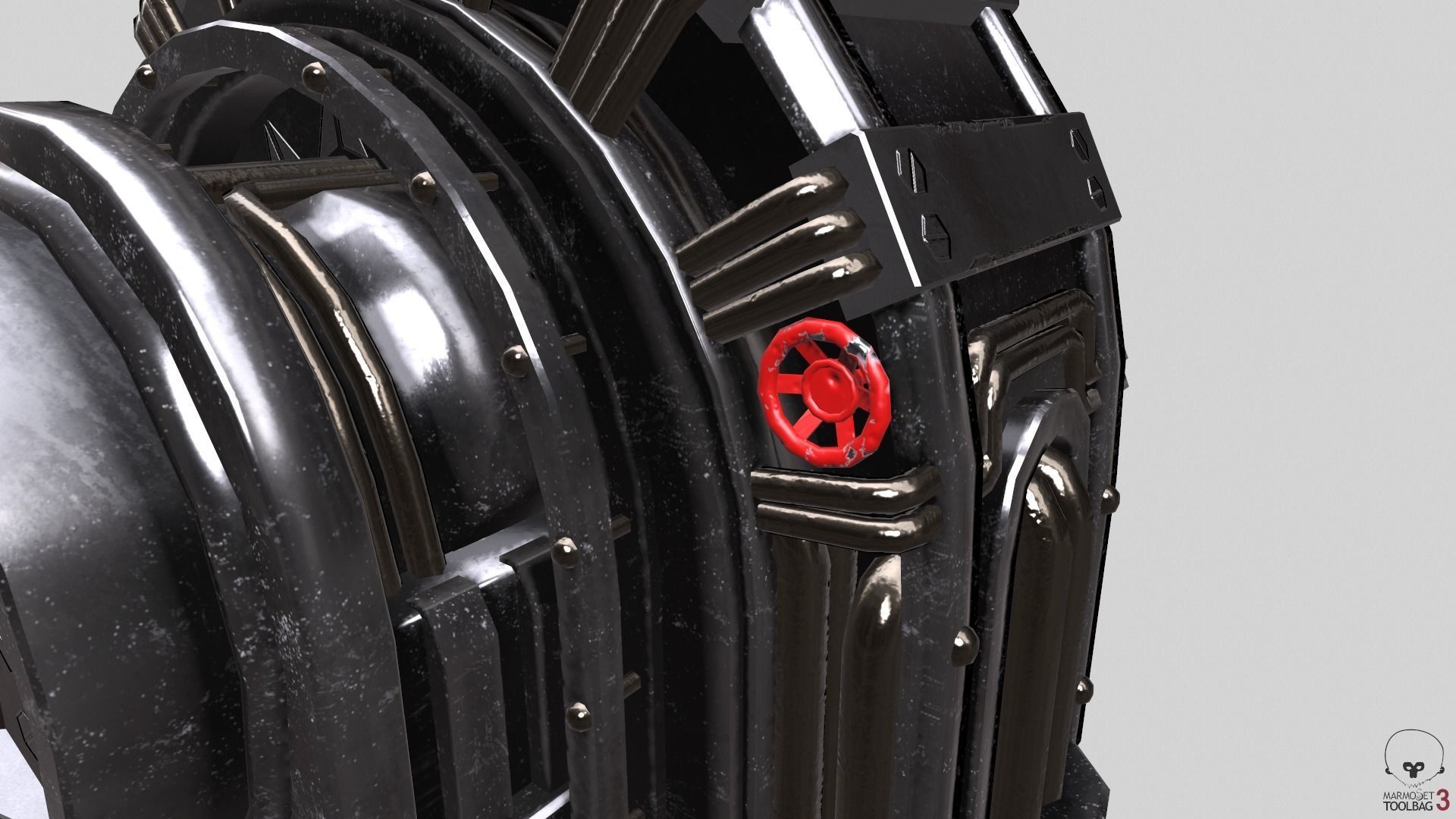 Industrial Generator Low-poly 3D model_34