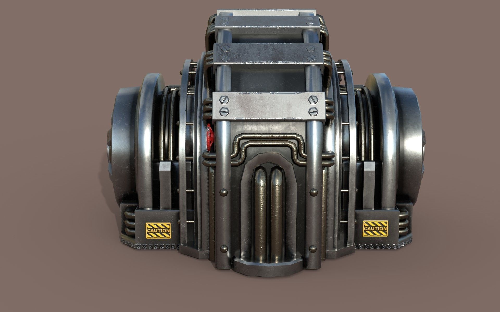 Industrial Generator Low-poly 3D model_4