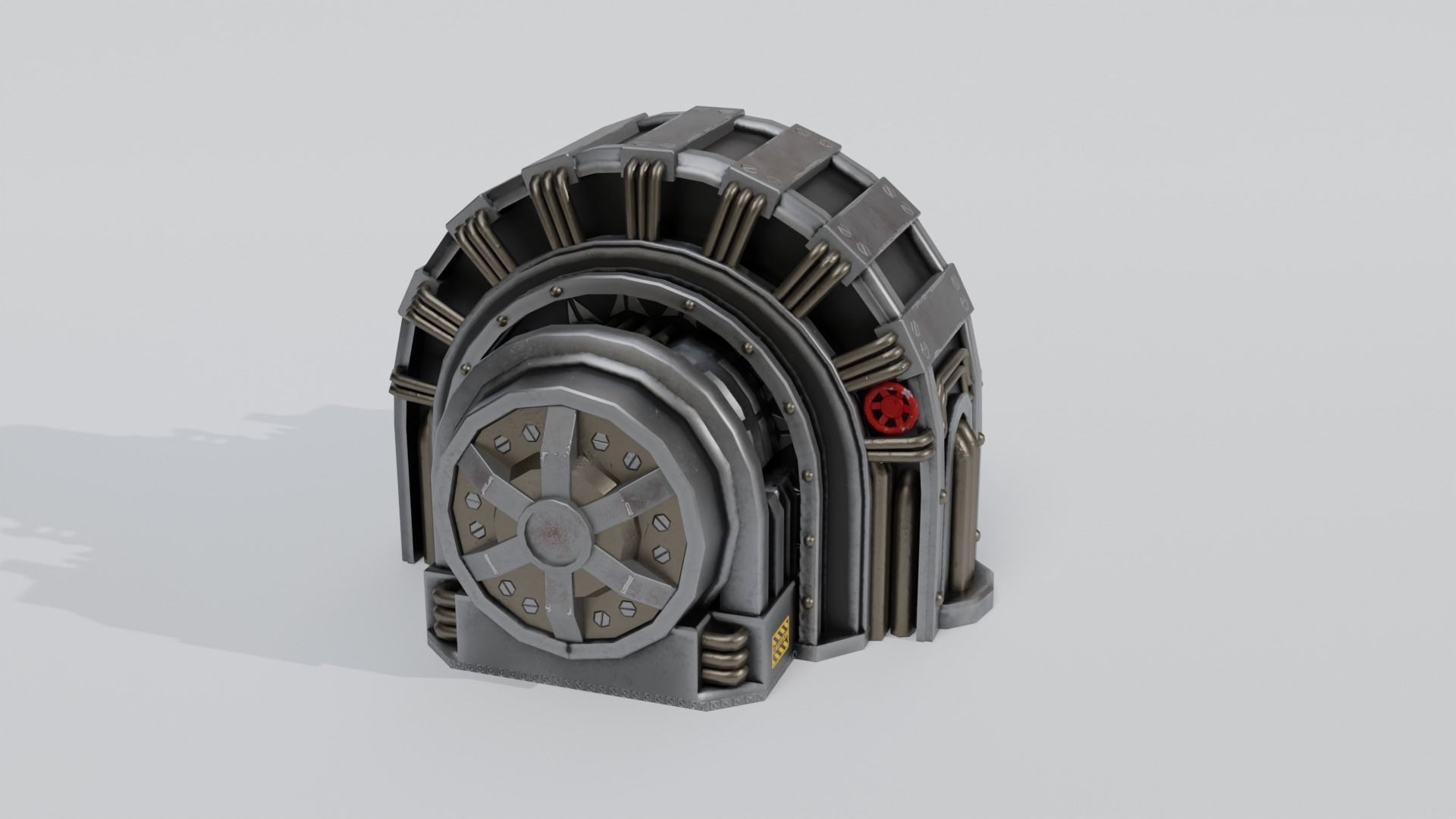 Industrial Generator Low-poly 3D model_16