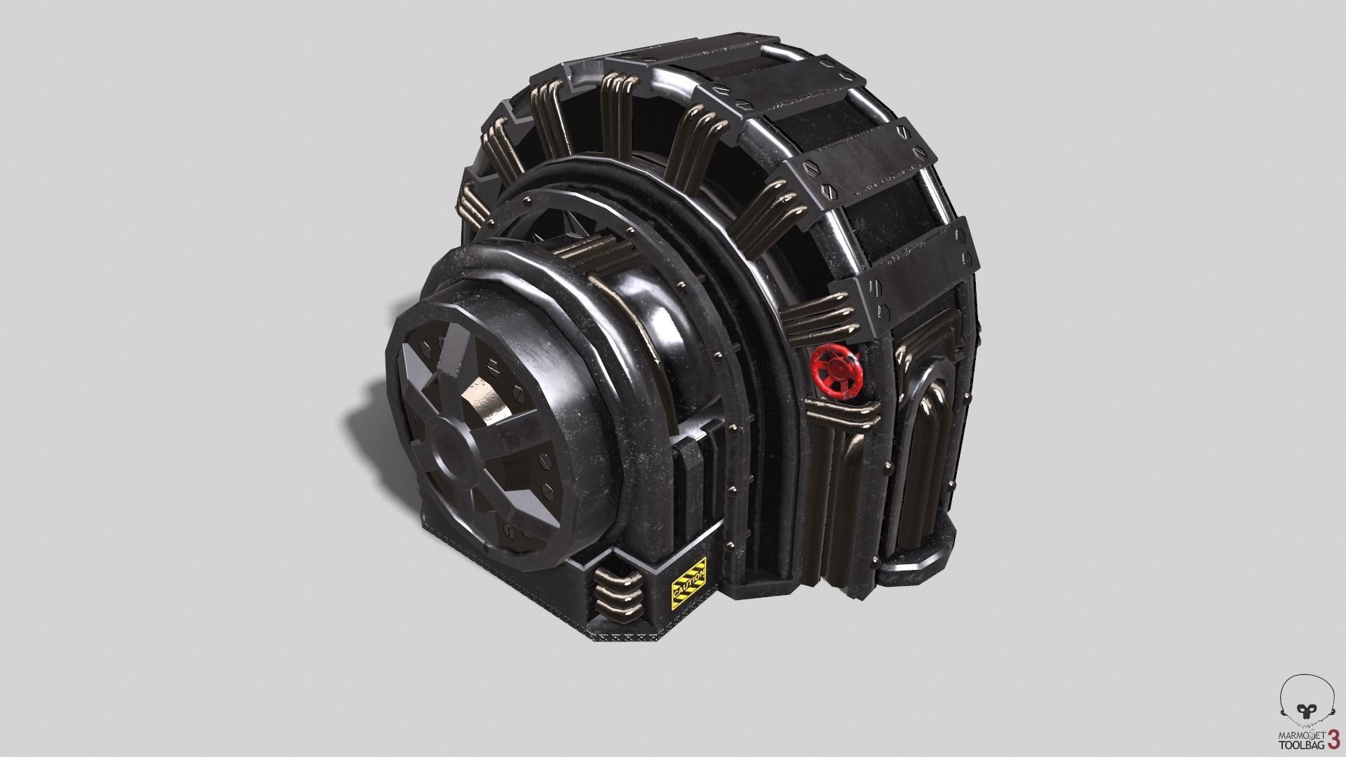 Industrial Generator Low-poly 3D model_32