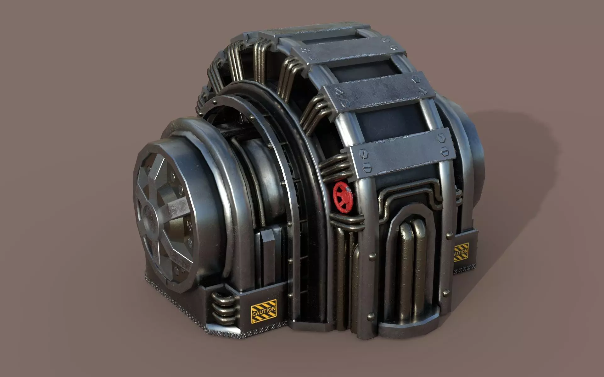 Industrial Generator Low-poly 3D model_0
