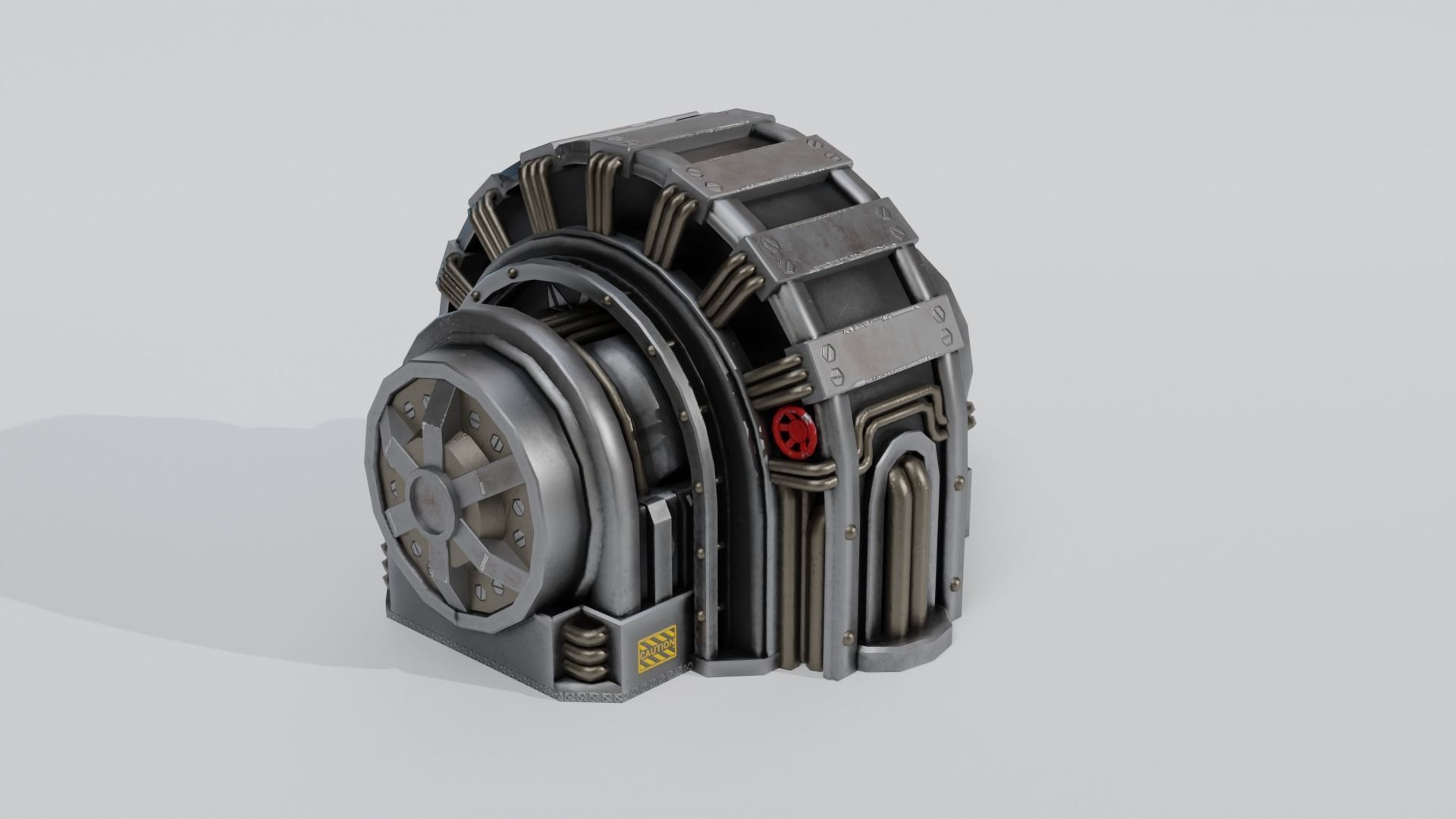 Industrial Generator Low-poly 3D model_15
