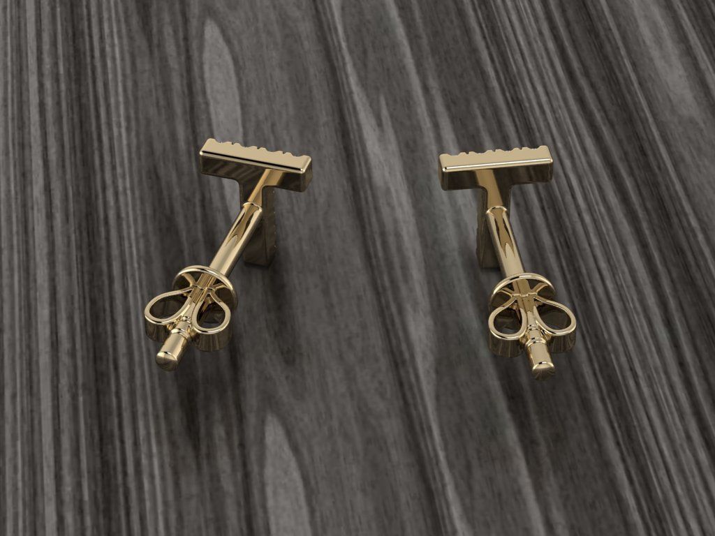 Jewelry Alphabet Earring T 3D print model_10