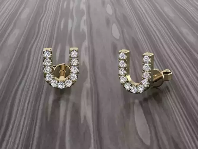 Jewelry Alphabet Earring U