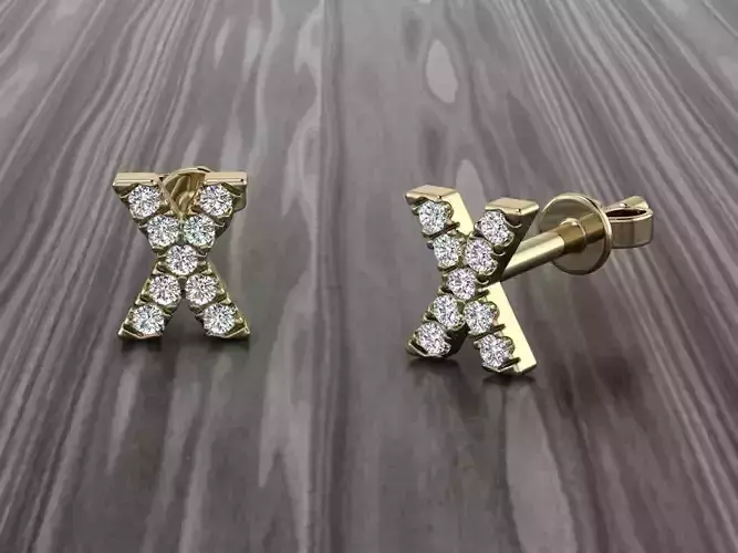 Jewelry Alphabet Earring X